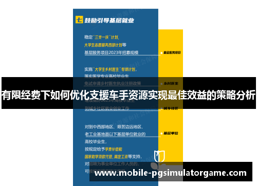 有限经费下如何优化支援车手资源实现最佳效益的策略分析