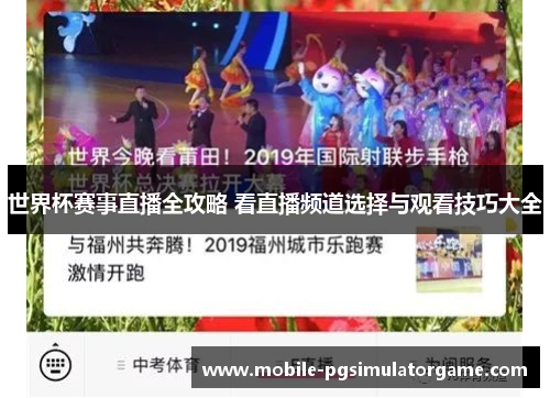 世界杯赛事直播全攻略 看直播频道选择与观看技巧大全