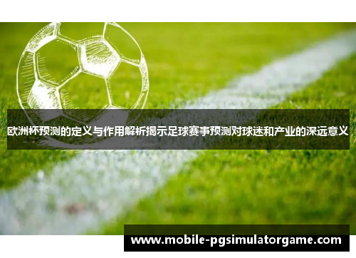 欧洲杯预测的定义与作用解析揭示足球赛事预测对球迷和产业的深远意义