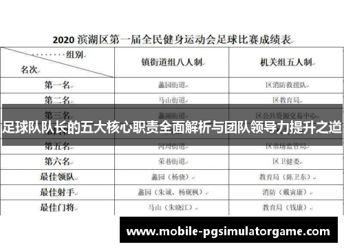 足球队队长的五大核心职责全面解析与团队领导力提升之道