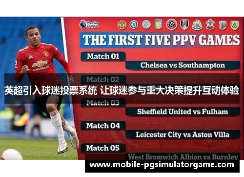 英超引入球迷投票系统 让球迷参与重大决策提升互动体验